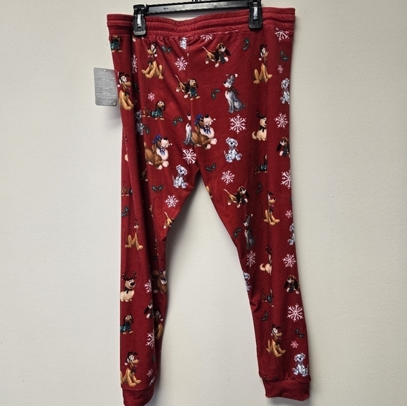 Disney Dogs Christmas Holiday Velour PJ Joggers Pants XL - Picture 4 of 10